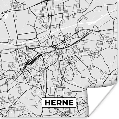 Produktbild von MuchoWow® Poster Karte - Stadtplan - Deutschland - Herne 75x75 cm - Wand Dekoration