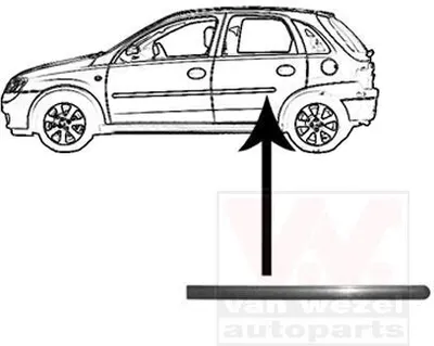 Produktbild von VAN WEZEL Zierleiste für die Tür Hinten Links Leiste für OPEL Corsa C Schrägheck (X01) 3777425