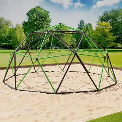 Produktbild von VESKA Klettergerüst DomeClimber Kinder Metall Kletterkuppel Geodome (12FT - 360cm, anthrazit/grün)