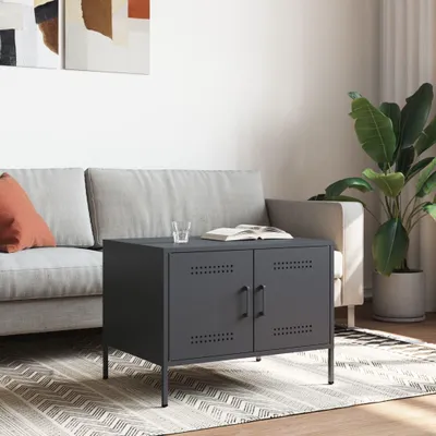 Immagine prodotto di vidaXL Tavolino antracite 68x50x50,5 cm acciaio