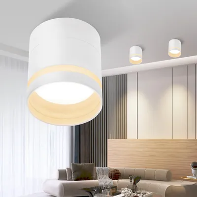 Produktbild von ZMH LED Aufbauspot Weiß Aufbaustrahler Rund Deckenstrahler 5W Spot Aufbauleuchte GX53 Warmweiß Deckenspot Acryl Deckenlampe für Flur Schlafzimmer