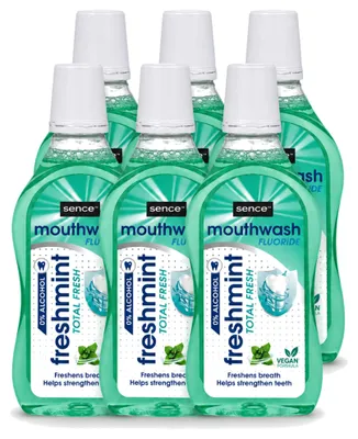 Produktbild von 6 x Sence Freshmint Mundwasser - Frische Minze - 500 ml - Vorteilspackung - 6 Stücke