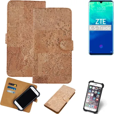 Produktbild von K-S-Trade Hülle kompatibel mit ZTE Axon 10 Pro  Kork Handyhülle Cover  Schutzhülle TPU Case Bumper in Hellbraun, (1x)