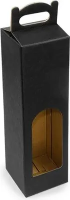 Zdjęcie produktu dla Pudełko Na Wino Prezentowe Z Okienkiem czarne 83x83x320mm F217