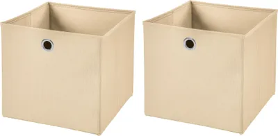 Produktbild von 2 Stück Creme Faltbox 28 x 28 x 28 cm Aufbewahrungsbox faltbar