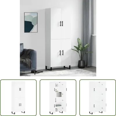 Imagen del producto de Mueble alto Living Store, color blanco, 69,5 x 34 x 180 cm, fabricado en material de madera