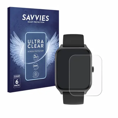 Produktbild von 6x Für Yuede Smartwatch 1.96" Schutzfolie Savvies Displayschutz Display Schutz Folie Klar Transparent