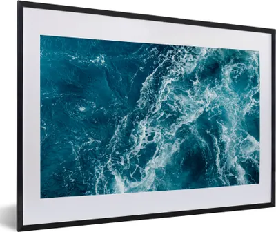 Produktbild von MuchoWow® MuchoWow® Gerahmtes Poster Meer - Wasser - Golf 60x40 cm - Poster mit zchwarzem Bilderrahmen - Schlafzimmer - Plakat in Rahmen - Drucken