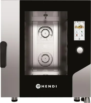 Obrázek produktu pro Horkovzdušná parní trouba – Touch 7 x GN 1/1, elektrická, s přímou párou a dotykovým ovládáním, HENDI, 730x784x(V)850 mm