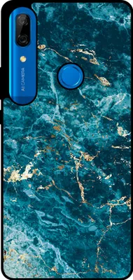 Immagine prodotto di Smartphonica Custodia per telefono adatta a Huawei P Smart Z / Y9 Prime (2019) con stampa in marmo - Custodia posteriore in TPU con design in marmo blu - Blu