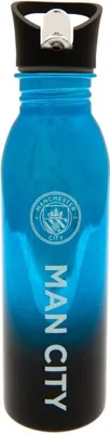 Obrázok produktu pre Manchester City FC - Fľaša na vodu, metalická, 700 ml TA8317 (jedna veľkosť) (modrá/čierna)