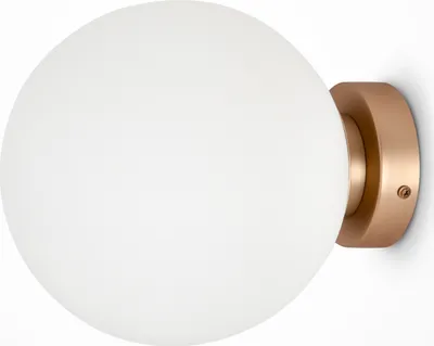 Zdjęcie produktu dla Lampa ścienna, szkło metalowe, złoto, D 20 cm