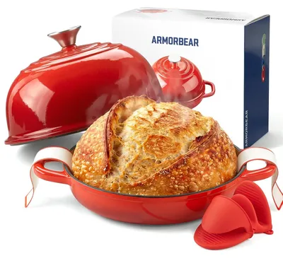 Imagen del producto de Horno de pan de hierro fundido esmaltado con tapa abovedada de 24 cm (9.5")