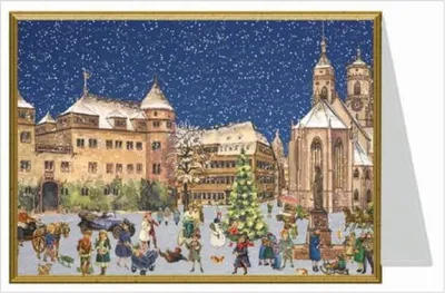 Image de Carte de Noël nostalgique – Stuttgart : motif urbain hivernal