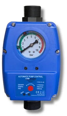 Produktbild von CHM GmbH® Pumpensteuerung PC 59 Druckschalter max 1,1 kw - einstellbar mit Trockenlaufschutz Durchflusswächter verkabelt