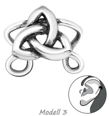 Produktbild von Ohrklemme Silber 925: Ear Cuff Fake Ohrring ohne Loch Modell 3