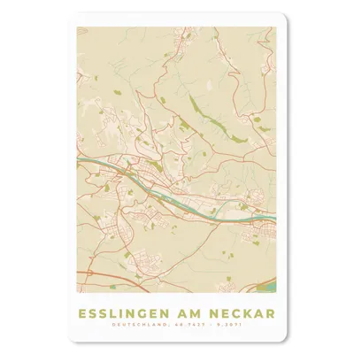 Produktbild von MuchoWow® Mauspad Mousepad Esslingen am Neckar - Karte - Vintage - Stadtplan 40x60 cm - Mousepads - Maus Mat - Pad - Mausunterlage - Schreibtisch Accesoire