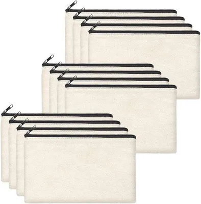 Image de Trousse en toile pour le bricolage, trousse en toile 12 pièces, 21 x 12 cm, trousse de toilette de voyage