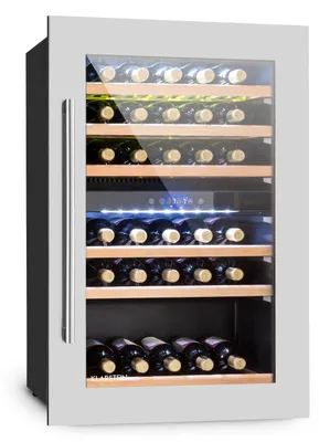 Image de Klarstein Cave a Vin Encastrable, Caves à Vin de 132L avec une Porte en Verre, Cave a Vins à Double Zone, Bar Intérieur/Extérieur, Frigo Vin, Cave a Vin de Vieillissement, Cave à Vin 35 Bouteilles