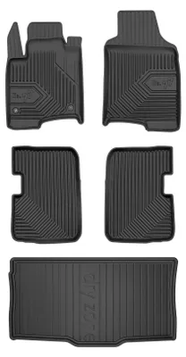 Productafbeelding van Rubberen automatten + kofferbakmat voor Fiat Panda III vanaf 2011 (hatchback) – 5-delig, zwart, op maat – Wielganizator