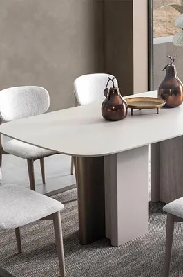 Image de Ensemble de salle à manger moderne Ensemble de salle à manger élégant Table de salle à manger avec 6x chaises élégantes