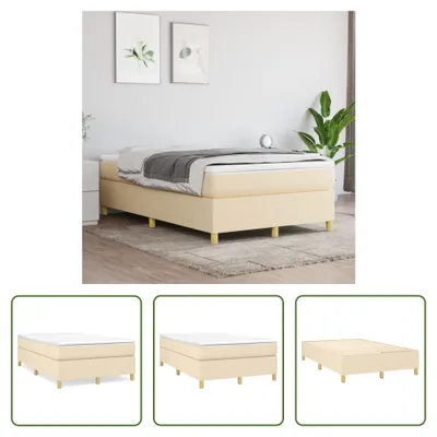 Produktbild von The Living Store Bettgestell Creme 120x200 cm Stoff