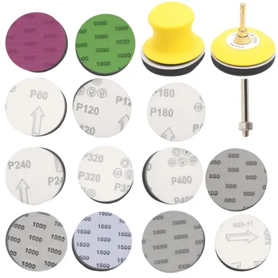 Produktbild von Set aus 266 Stück Schleifpapier mit Klettverschluss, 75 mm