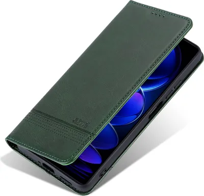 Produktbild von Leder Hülle für Honor X6B, Klapphüllen Brieftasche Magnetverschluss Ständer Schutzhülle Grün