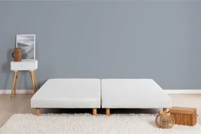 Image de Sommier Tapissier à Lattes, 180 x 200 cm, Bois Massif Blanc, 12 Lattes, Lot de 2