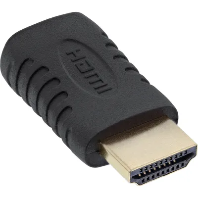 Produktbild von InLine HDMI Adapter, HDMI A Stecker auf Mini HDMI C Buchse, 4K2K, HDMI A male, HDMI C, Schwarz