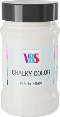 Produktbild von Kreidefarbe Chalky Color Weiß 100 ml, auf Wasserbasis, hochdeckend, matter Look