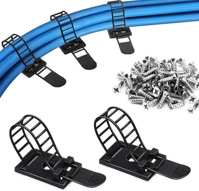 Produktbild von Famanu Kabelklemmen Set 50 Stück - Selbstklebende Nylon Kabelbinder