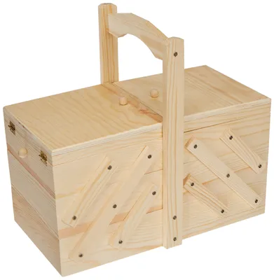 Produktbild von Artemio Nähkästchen aus Holz zum Dekorieren, beige, 32 x 16 x 29 cm