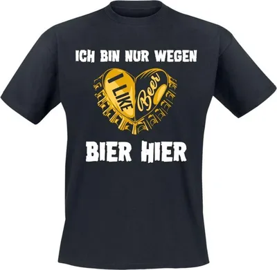 Produktbild von Alkohol & Party T-Shirt Herren Nur wegen Bier schwarz M