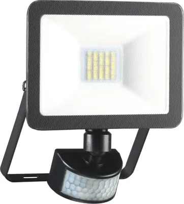 Produktbild von LED Fluter Gartenbeleuchtung mit Bewegungsmelder, Schwarz flach, Wetterfest IP54