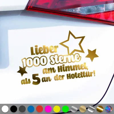 Produktbild von PantherPixel 1000 Sterne Aufkleber am Himmel Reisen Urlaub Camping Sticker Auto Geschenkidee Farbe Chrom-Gold