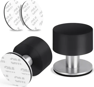 Produktbild von Flintronic Türstopper Boden Selbstklebend, 2 Stück Edelstahl Kleben Bodentürstopper, Selbstklebende Bodentürstopper, Türpuffer Boden Wandpuffer, für alle Hartböden Zum Schutz Von Wand und Möbel(40mm)