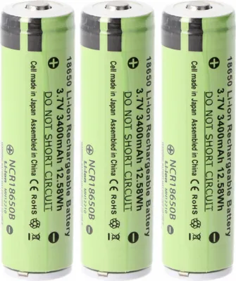 Produktbild von Panasonic Akku passend für icucam 4, 5 icucell 18650, 3400mAh Lithium Ionen Akku 3 Stück pro Set