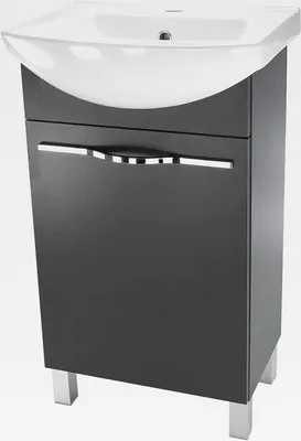 Produktbild von Waschbecken mit Unterschrank 50 cm Breite, Altea Waschbeckenunterschrank mit Waschbecke Graphit matt - Bad Waschtischunterschrank, Badezimmer Unterschrank, Badezimmerschränke