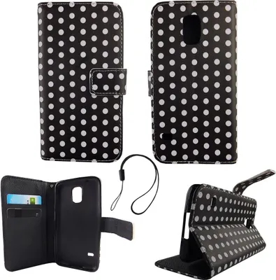 Produktbild von Handyhülle Tasche für Handy Samsung Galaxy S5 / S5 Neo Polka Dot Schwarz Weiss
