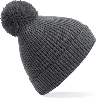 Produktbild von Beechfield Engineered Knit Ribbed Pom Pom Beanie