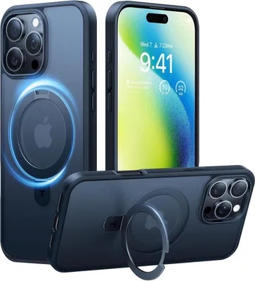 Produktbild von TORRAS Ostand Hülle für iPhone 16 Pro Max mit MagSafe Schwarz Magnetisch Stark Schutz