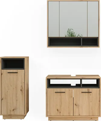 Produktbild von Badmöbel-Set Vicco Beatrice Artisan-Eiche 3 Teile, Model 40202
