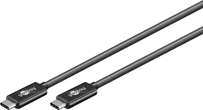 Produktbild von Goobay 71468, 1 m, USB C, USB C, 3.2 Gen 2 (3.1 Gen 2), Male connector / Male connector, Schwarz