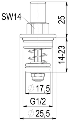 Image de Corps de vanne à clapet anti-retour DN15, 1/2", en laiton, avec joint EPDM