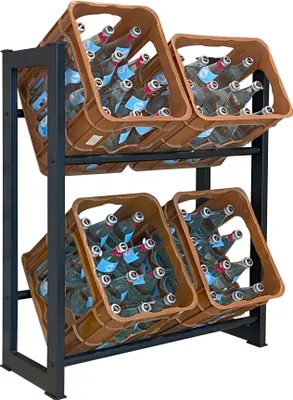 Produktbild von Getränkekistenregal 71x30x90cm für 4 Kästen Getränkekistenhalter Standregal