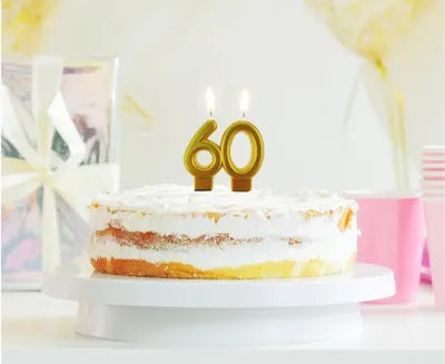 Obrázek produktu pro Svíčka na dortu k 60. narozeninám, číslo "60"