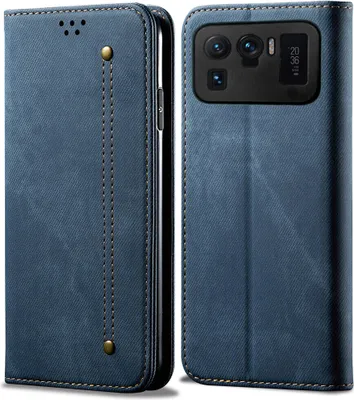 Obrázek produktu pro Xiaomi Mi 11 Ultra Pouzdro, Kožené Peněženkové Pouzdro s Magnetickým Uzavíráním a Stojánkem pro Xiaomi Mi 11 Ultra modré