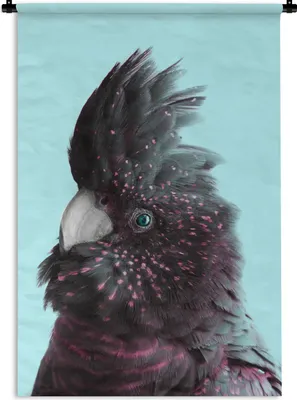 Produktbild von MuchoWow® Wandteppich Wandbehang Kakadu - Vogel - Blau 90x135 cm Tapisserie Dekoration Wandtuch - Baumwolle - Wandskulptur