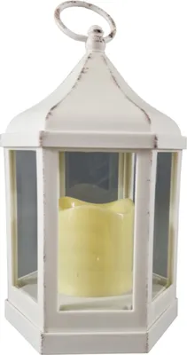 Produktbild von Sechseckige Laterne mit LED Kerze (Lief. o. Batt.) Grabschmuck